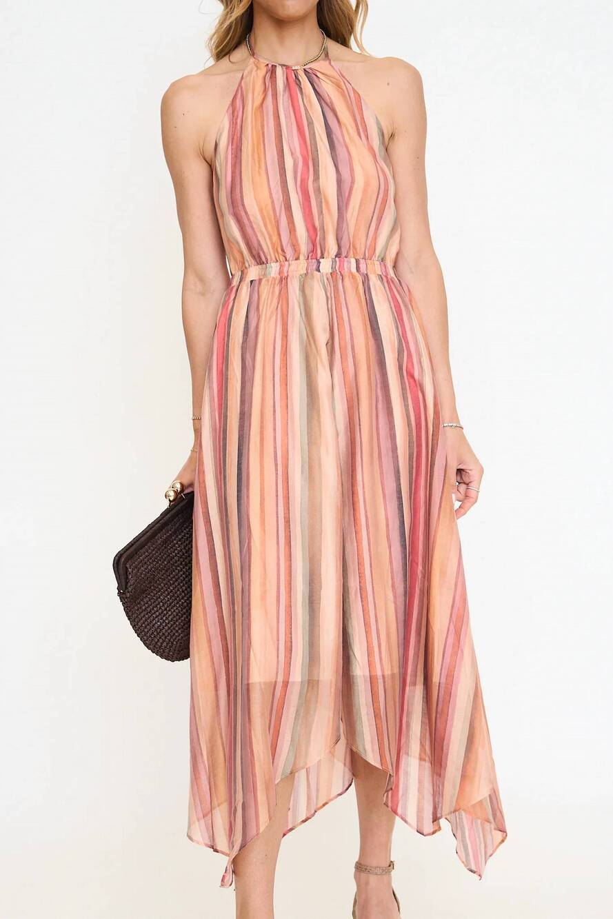 NEW STEVE MADDEN dalina stripe halter dress in multicolor